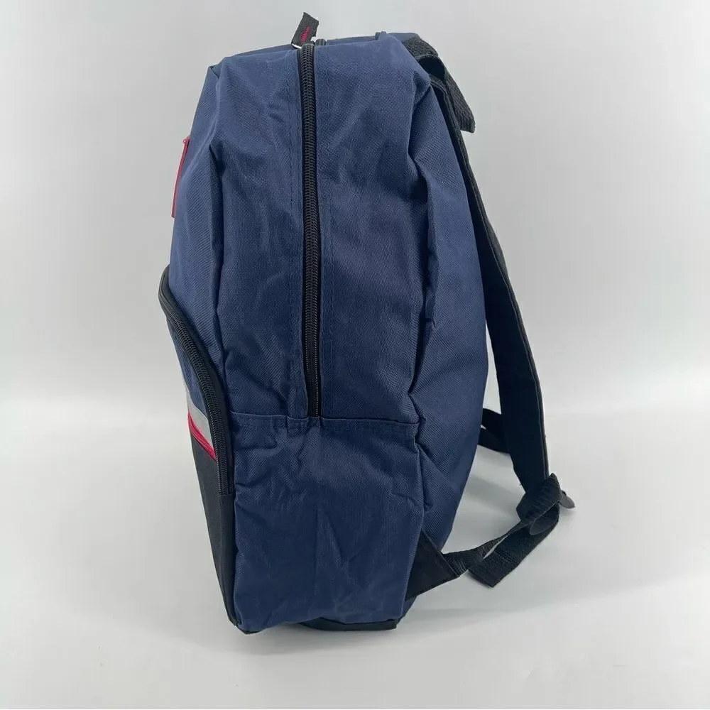High Trails Equipment Boy’s Oxford Blue/Black/Crimson Reflective Backpack Large